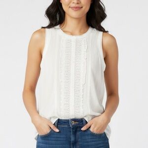 321 - White Lace Blouse‎ Top - Size L